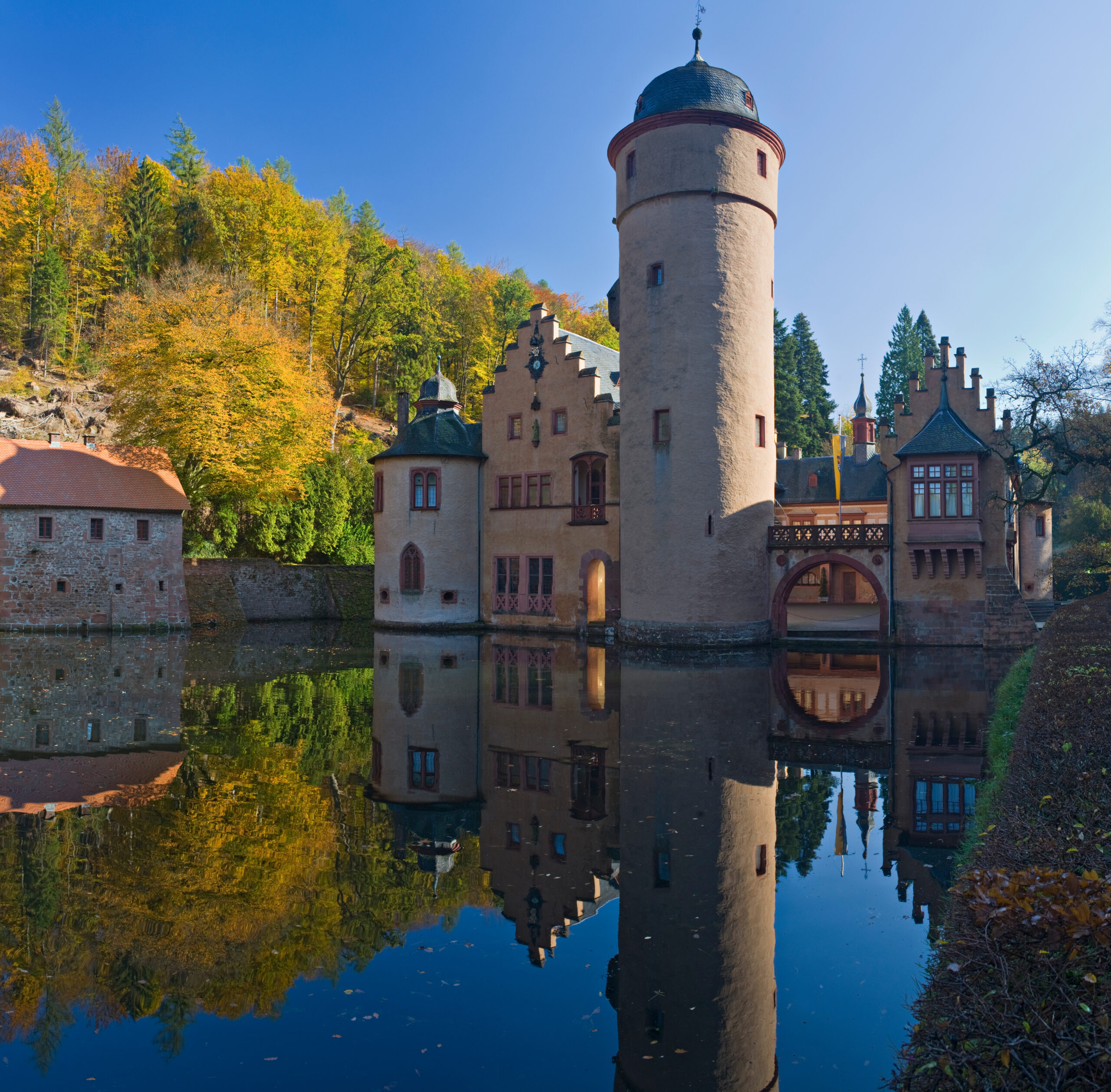 Deutschland, Bayern, Spessart, Schloss Mespelbrunn
