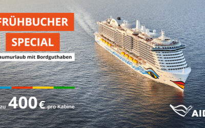 AIDA – Bis zu 400,– EUR sparen mit dem Aktionscode „URLAUBSGELD“